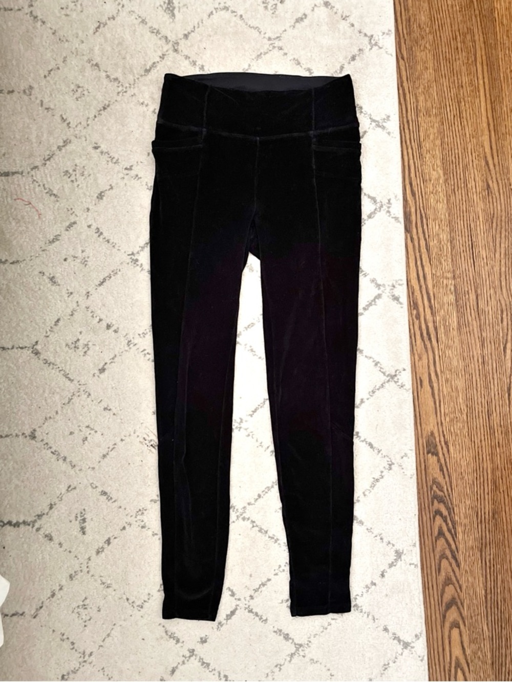Athleta High Rise Cozy Velvet Leggings Black